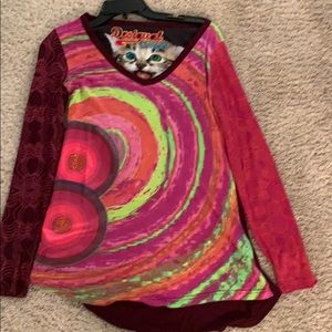 Desigual Multicolor Print Long Sleeve -Sz L